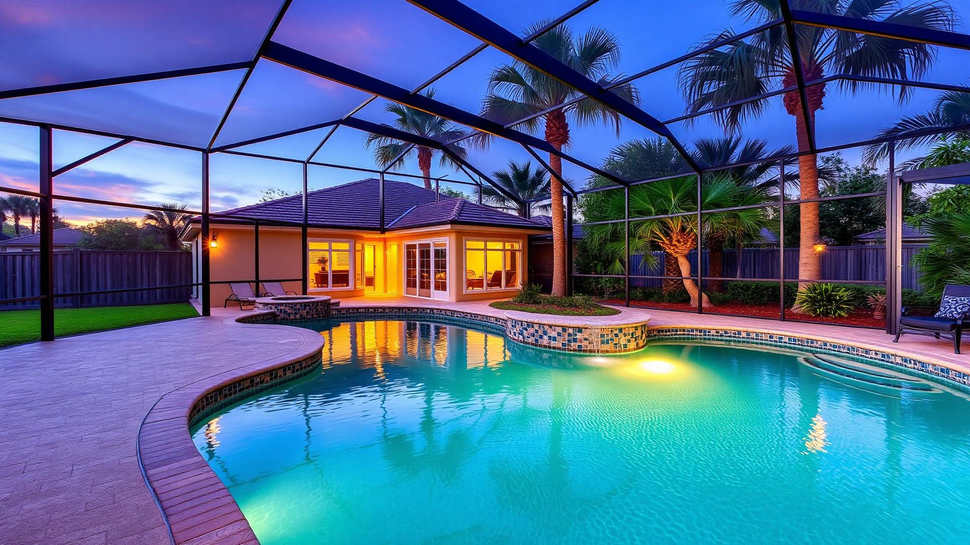 Custom aluminum pool cage and screen enclosure in Orlando, FL